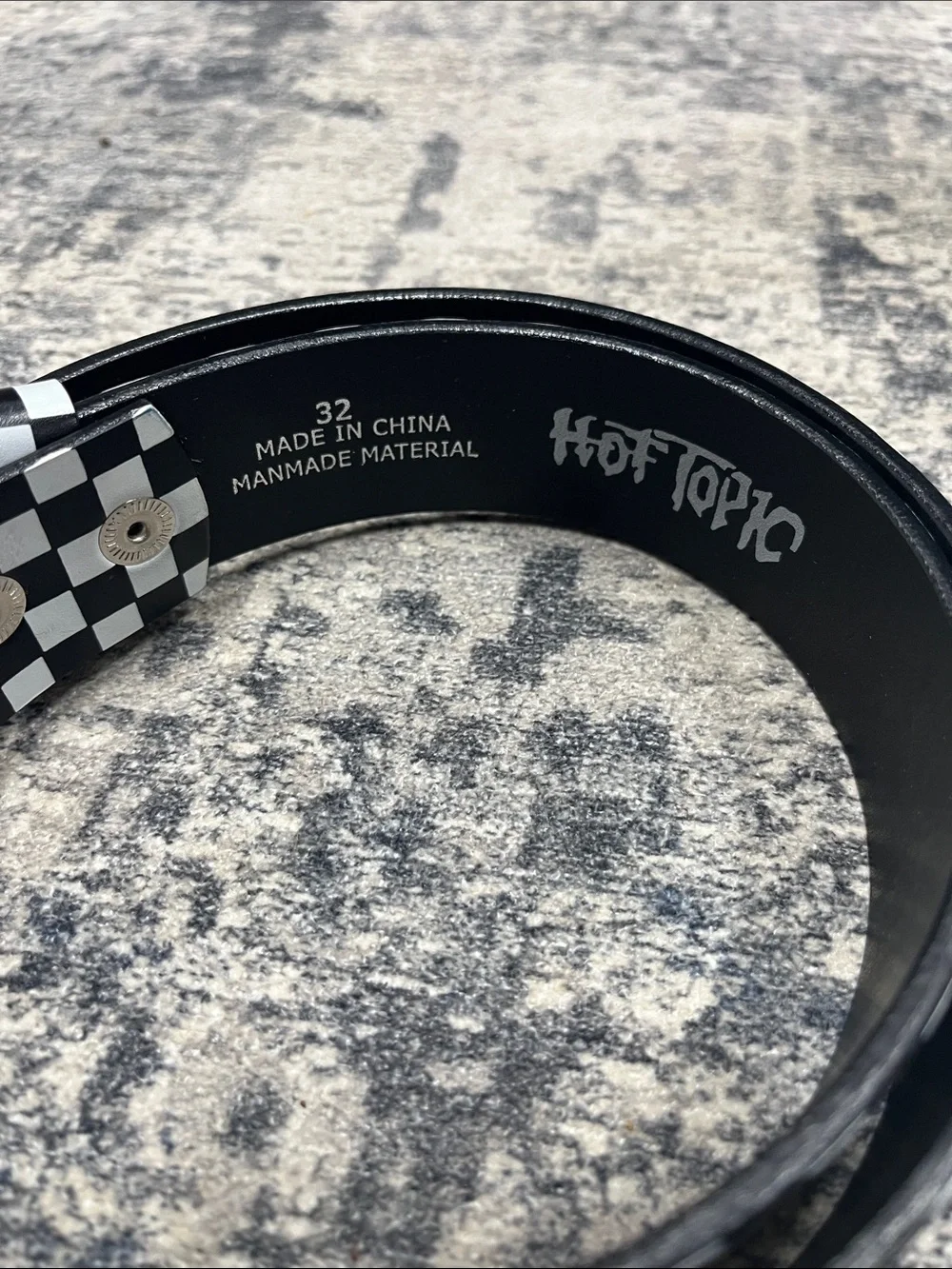 Hot Topic Black & White Checkered Men's Belt